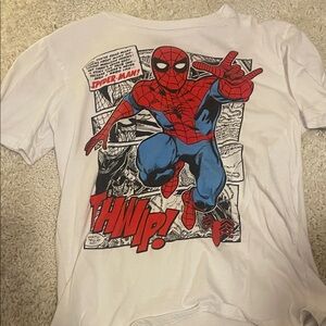 Spider-Man Graphic Tee in White with Red & Blue Print